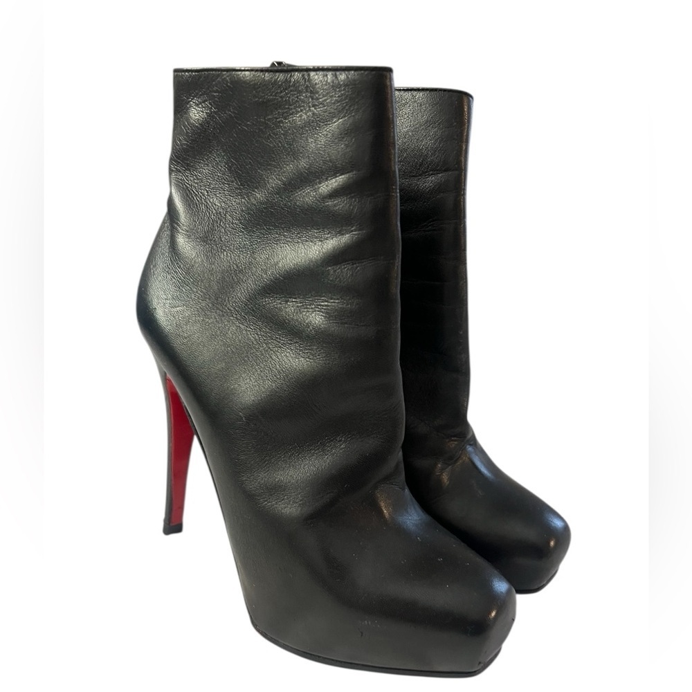 Christian Louboutin Leather Ankle Boots – Black – Size 37.5